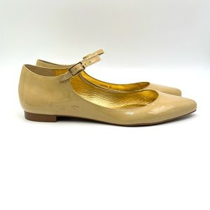 Kate Spade Womens Elena Tan Beige Patent Leather Point Toe Ballet Flats Shoes 9